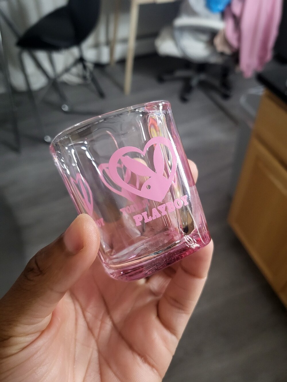 Playboy Pink Clear Shotglass
